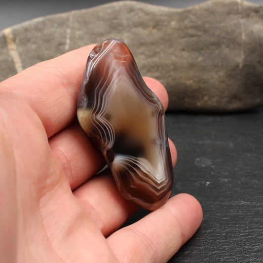 Polierter Botswana Achat - Hergestellt in Deutschland | Dekostück