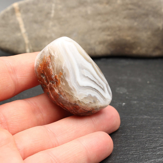 Polierter Botswana Achat - Hergestellt in Deutschland | Dekostück