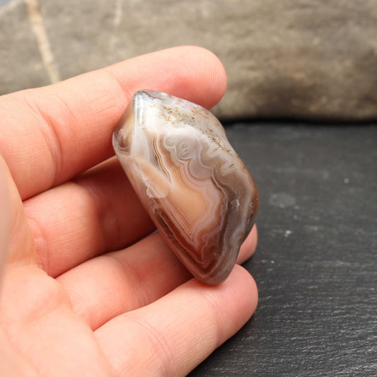 Polierter Botswana Achat - Hergestellt in Deutschland | Dekostück