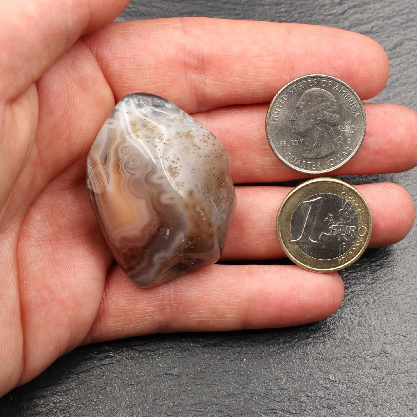 Polierter Botswana Achat - Hergestellt in Deutschland | Dekostück