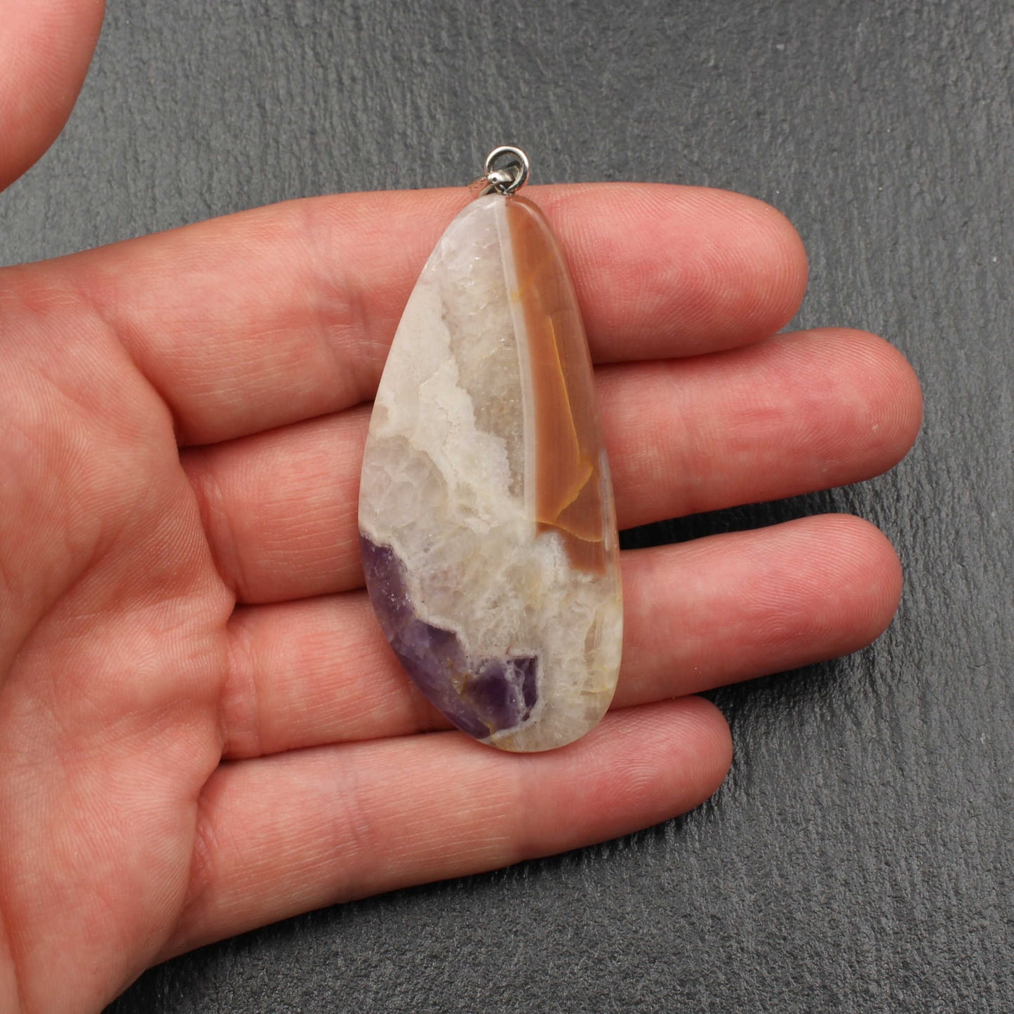 Amethyst und Achat Anhänger - Handarbeit