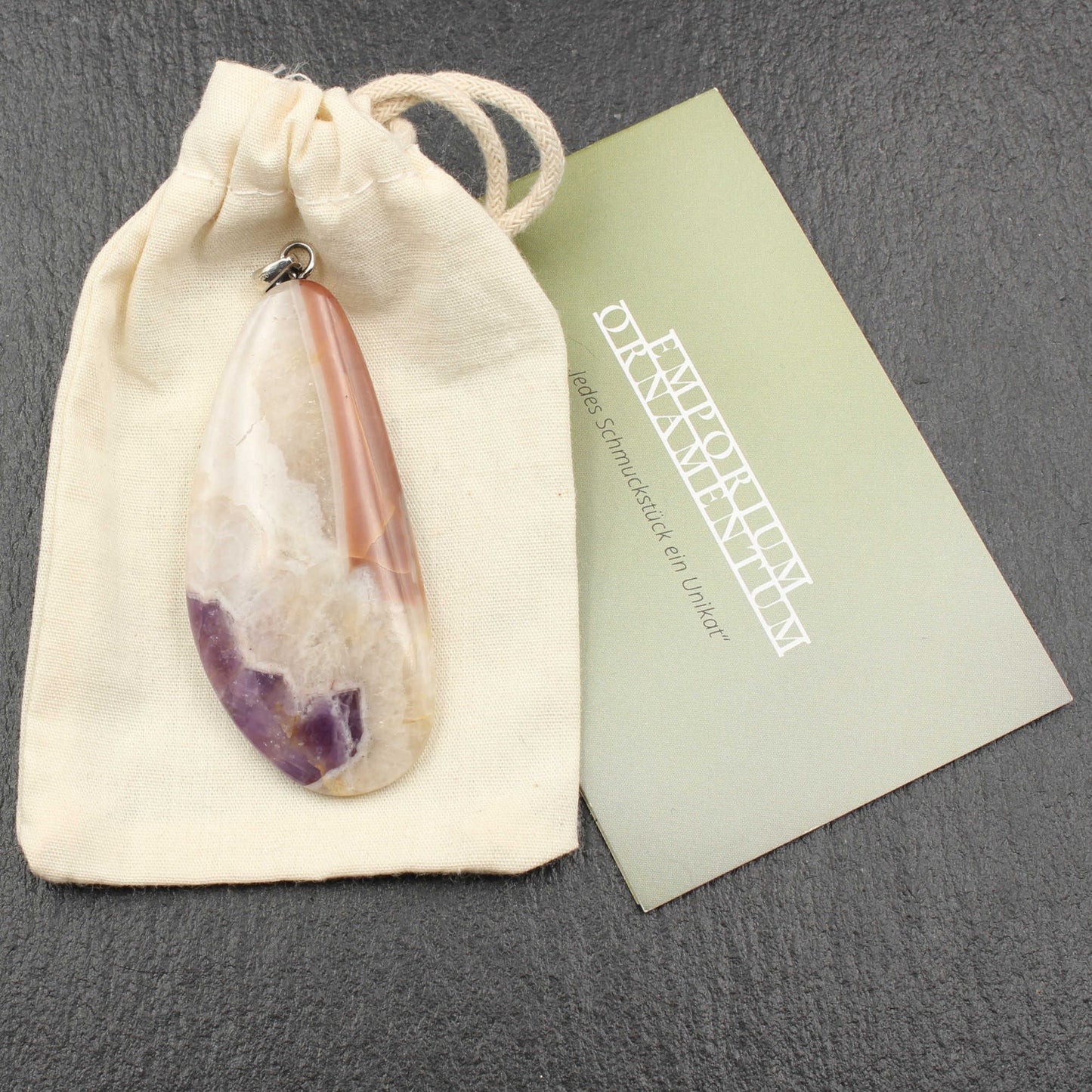 Amethyst und Achat Anhänger - Handarbeit