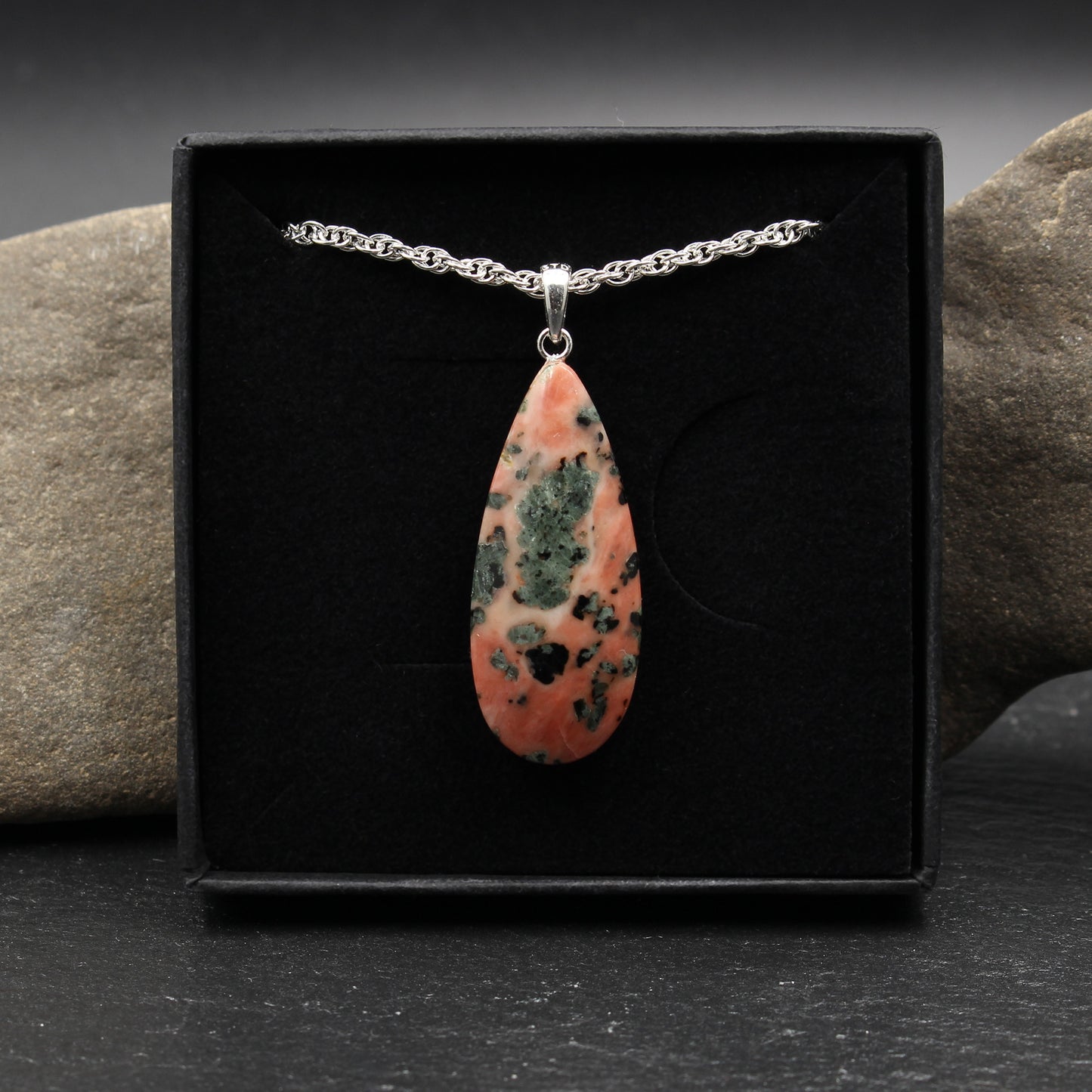 Scottish Isla Rose Pink Limestone Pendant - Handmade in Germany