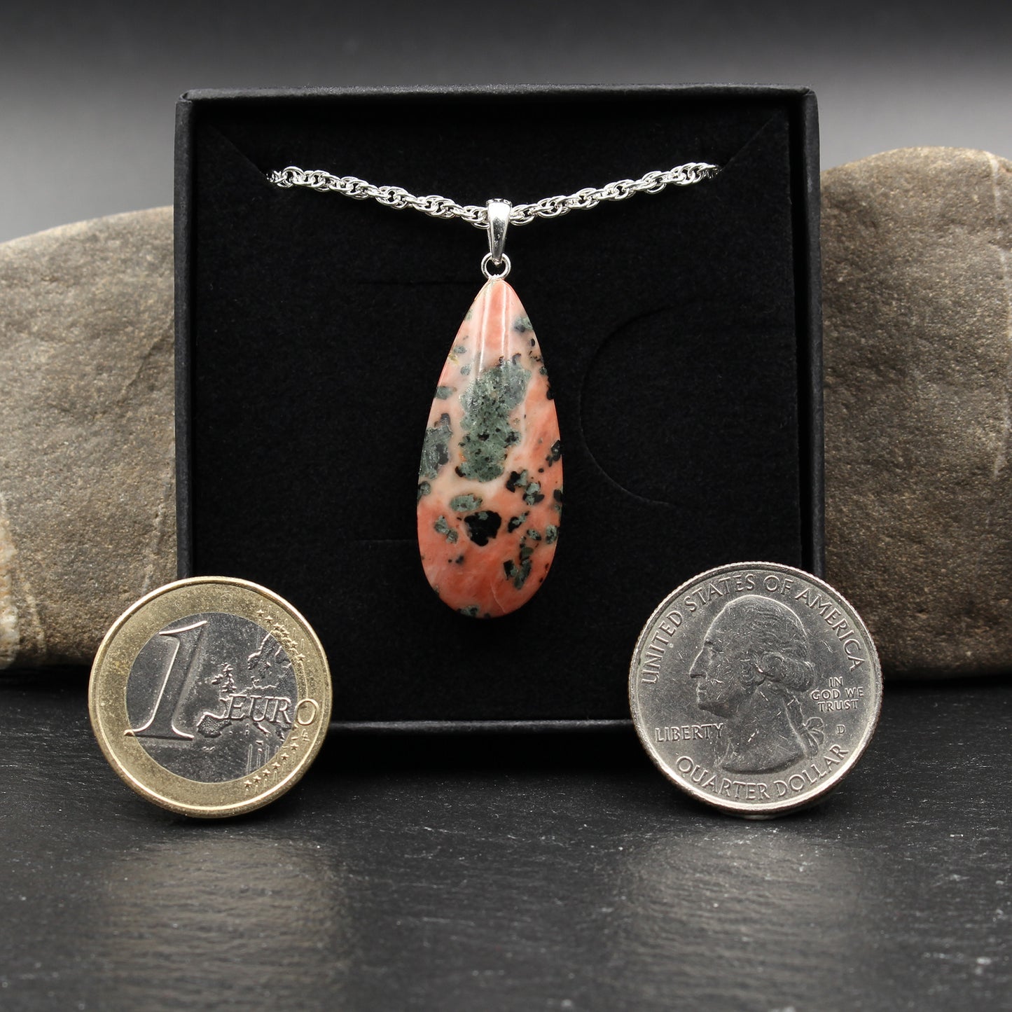 Scottish Isla Rose Pink Limestone Pendant - Handmade in Germany