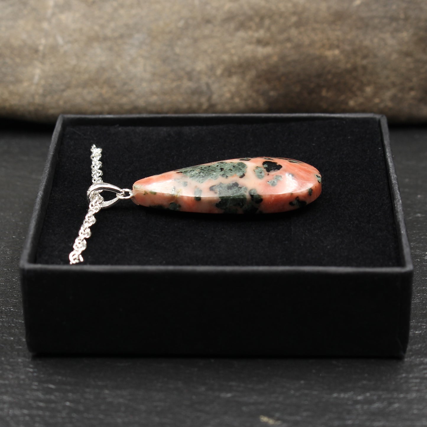 Scottish Isla Rose Pink Limestone Pendant - Handmade in Germany