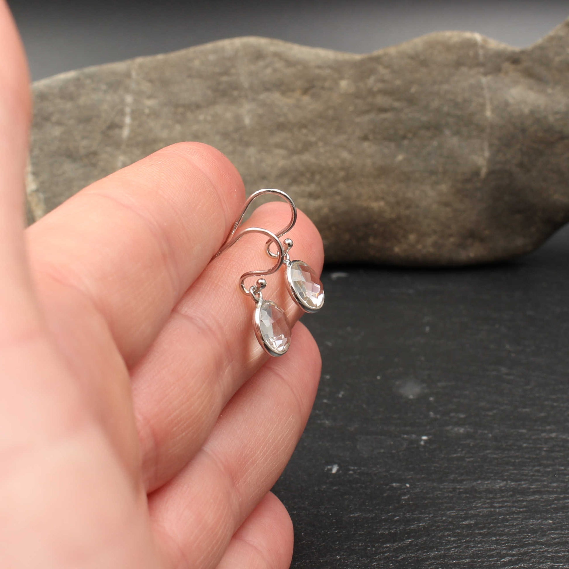 Bergkristall Silber Ohrringe