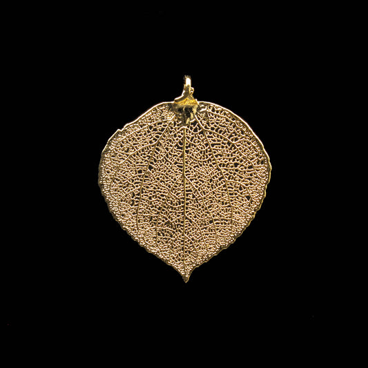 Espenblatt Anhänger vergoldet - Groß