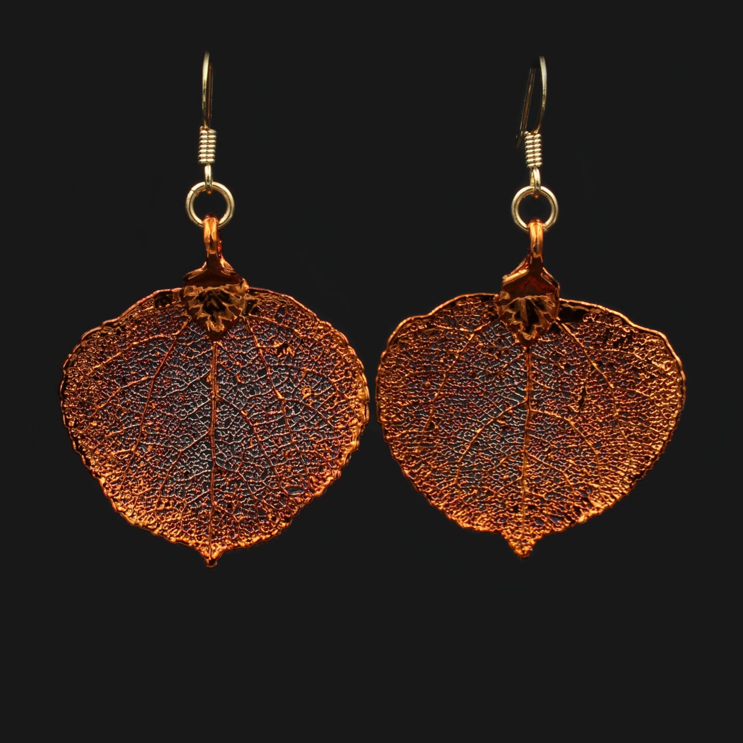 Aspenblatt Ohrringe verkupfert
