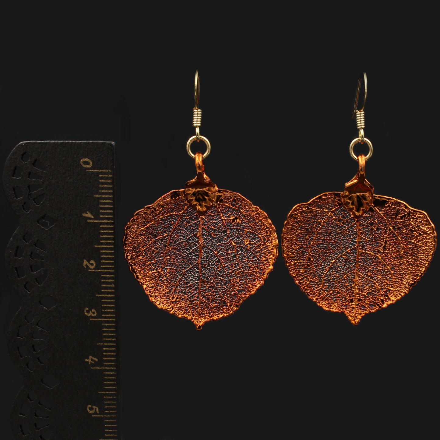 Aspenblatt Ohrringe verkupfert