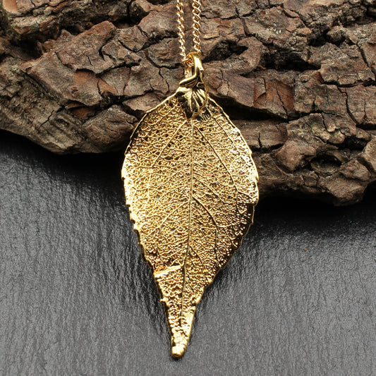 Lorbeerblatt  Anhänger vergoldet