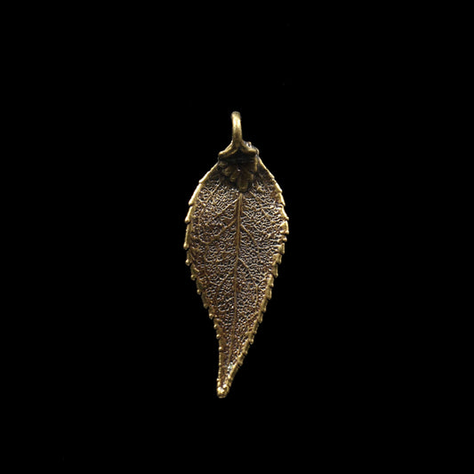 Lorbeerblatt Anhänger Antik Messing beschichtet