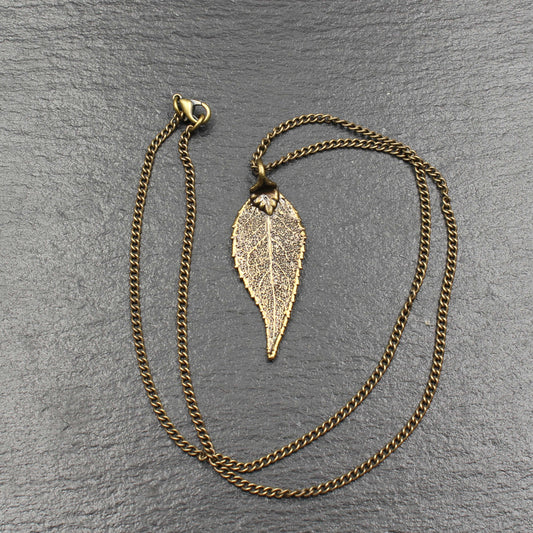 Lorbeerblatt Anhänger Antik Messing beschichtet