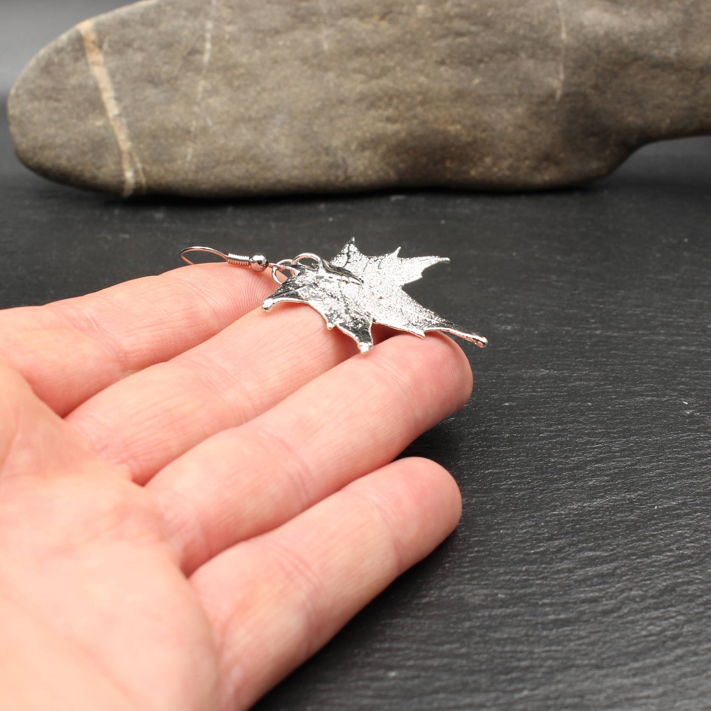 Kanadischer Ahorn Ohrringe versilbert