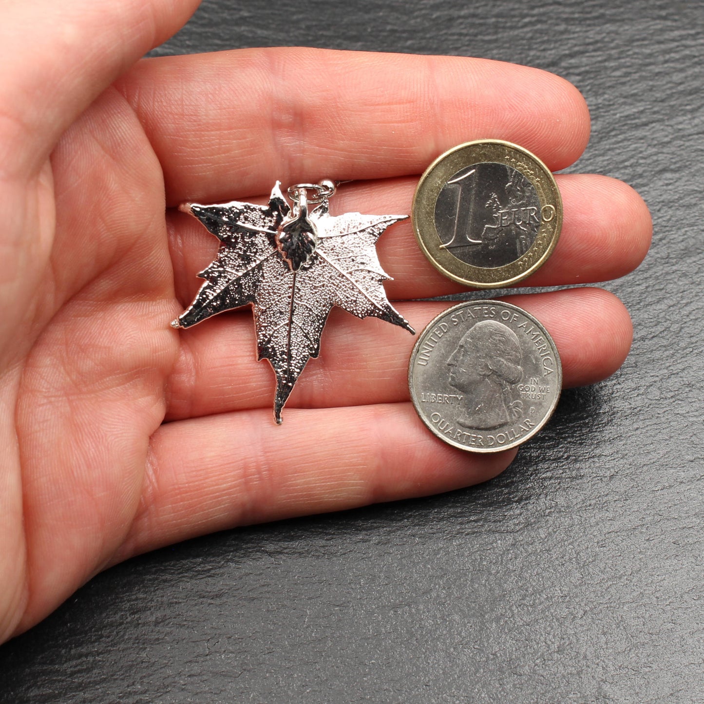 Kanadischer Ahorn Ohrringe versilbert