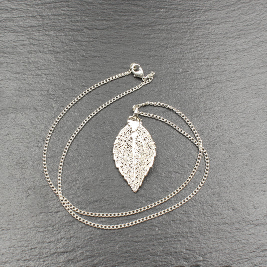 Lorbeerblatt Anhänger versilbert