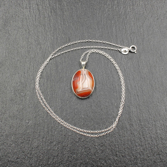 Botswana Achat Silber Anhänger