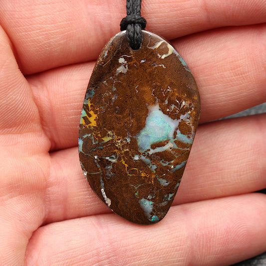 Australischer Boulder Opal Anhänger - Handarbeit aus Deutschland