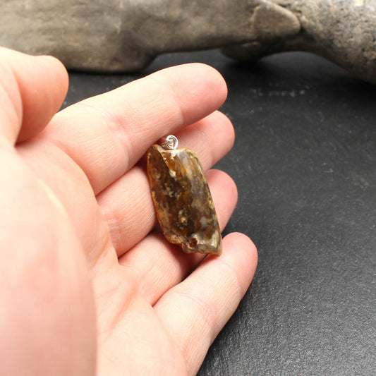 Rhein Chalcedon Anhänger - Handarbeit