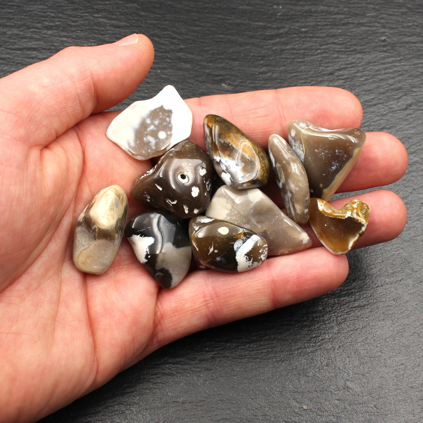 Polierte Nordsee Feuersteine - Beutel (100g)