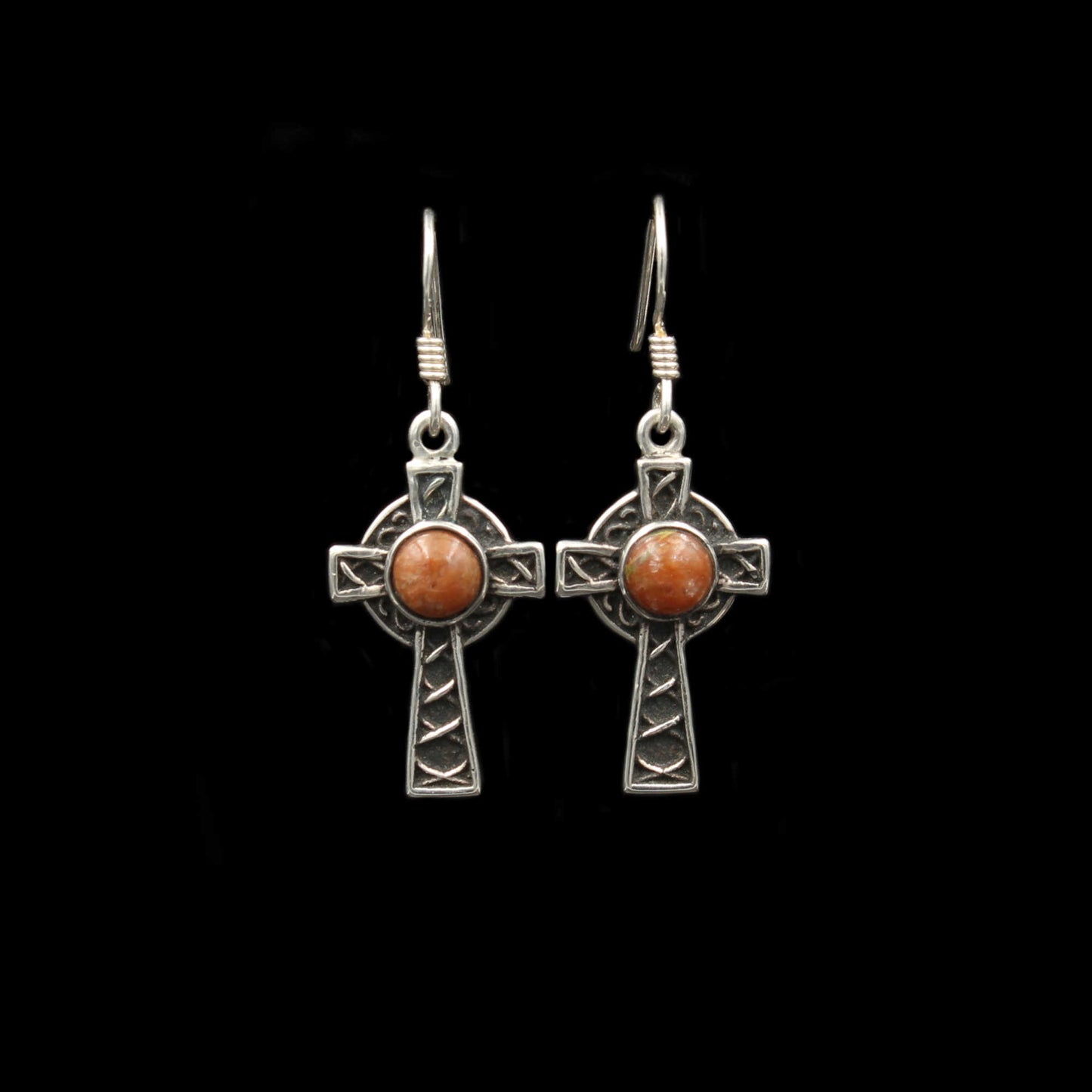 Schottischer Lewisian Ohrringe Keltisches Kreuz Silber