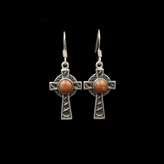 Schottischer Lewisian Ohrringe Keltisches Kreuz Silber