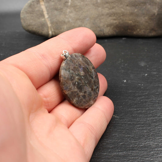 Brown Larvikite Pendant - Handmade