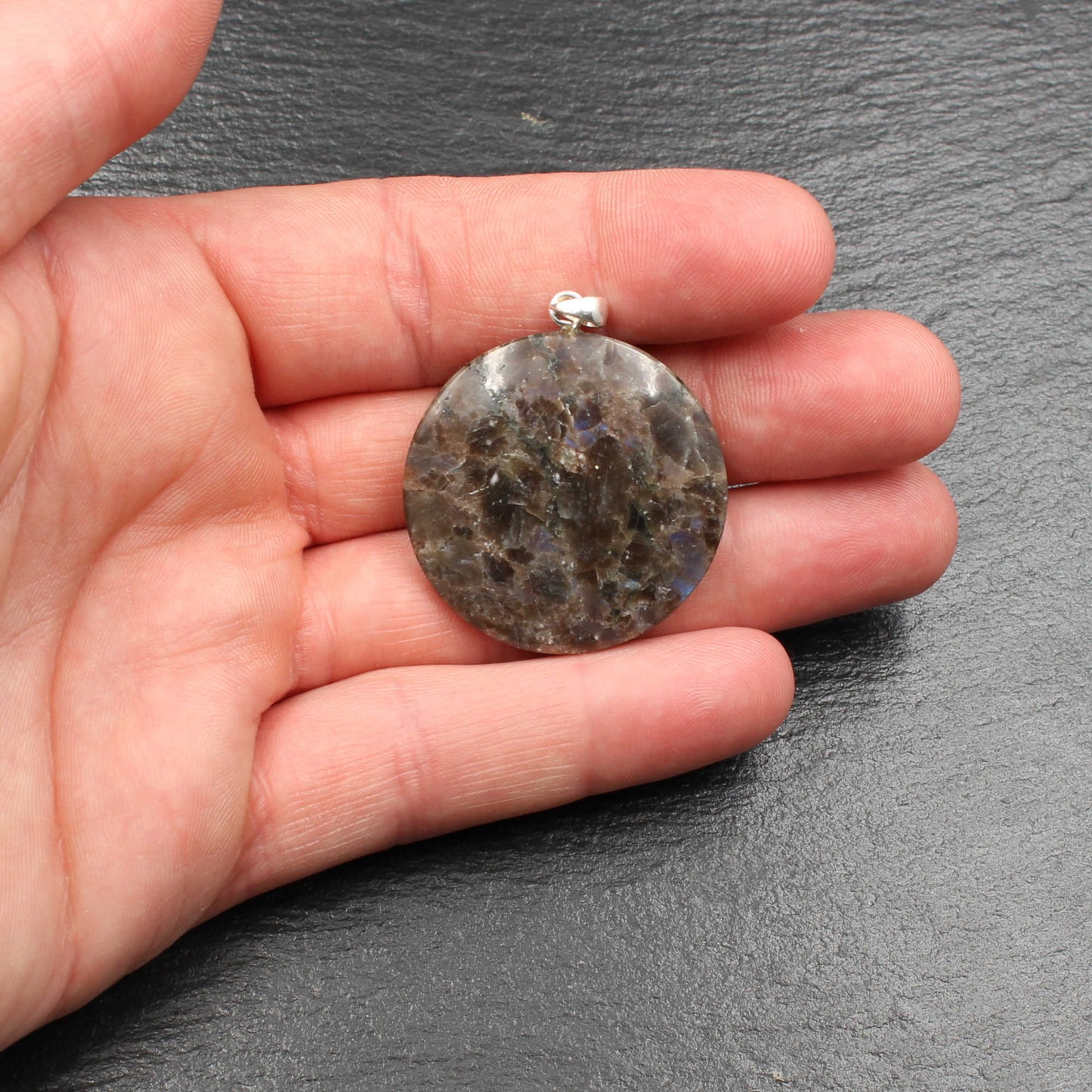 Brown Larvikite Pendant - Handmade