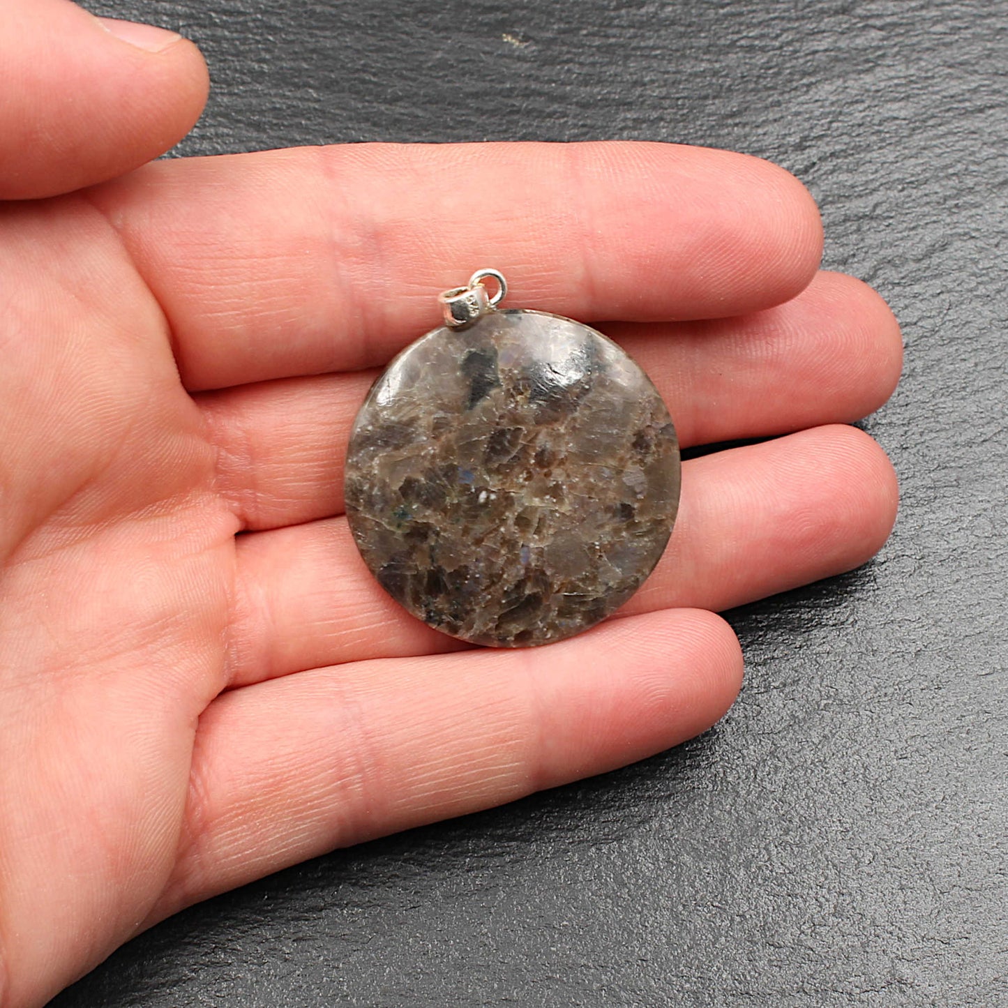 Brown Larvikite Pendant - Handmade