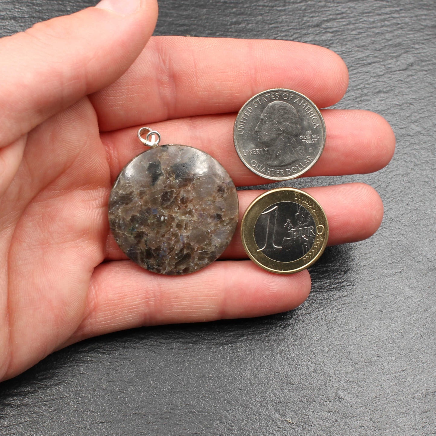 Brown Larvikite Pendant - Handmade