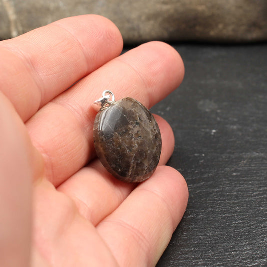 Brown Larvikite Pendant - Handmade