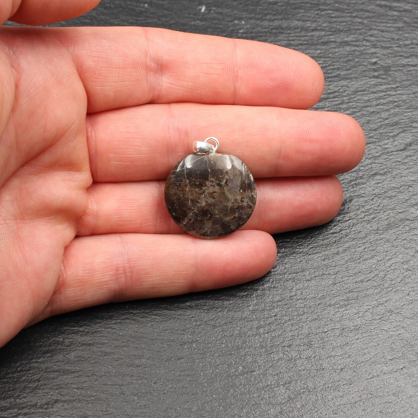 Brown Larvikite Pendant - Handmade