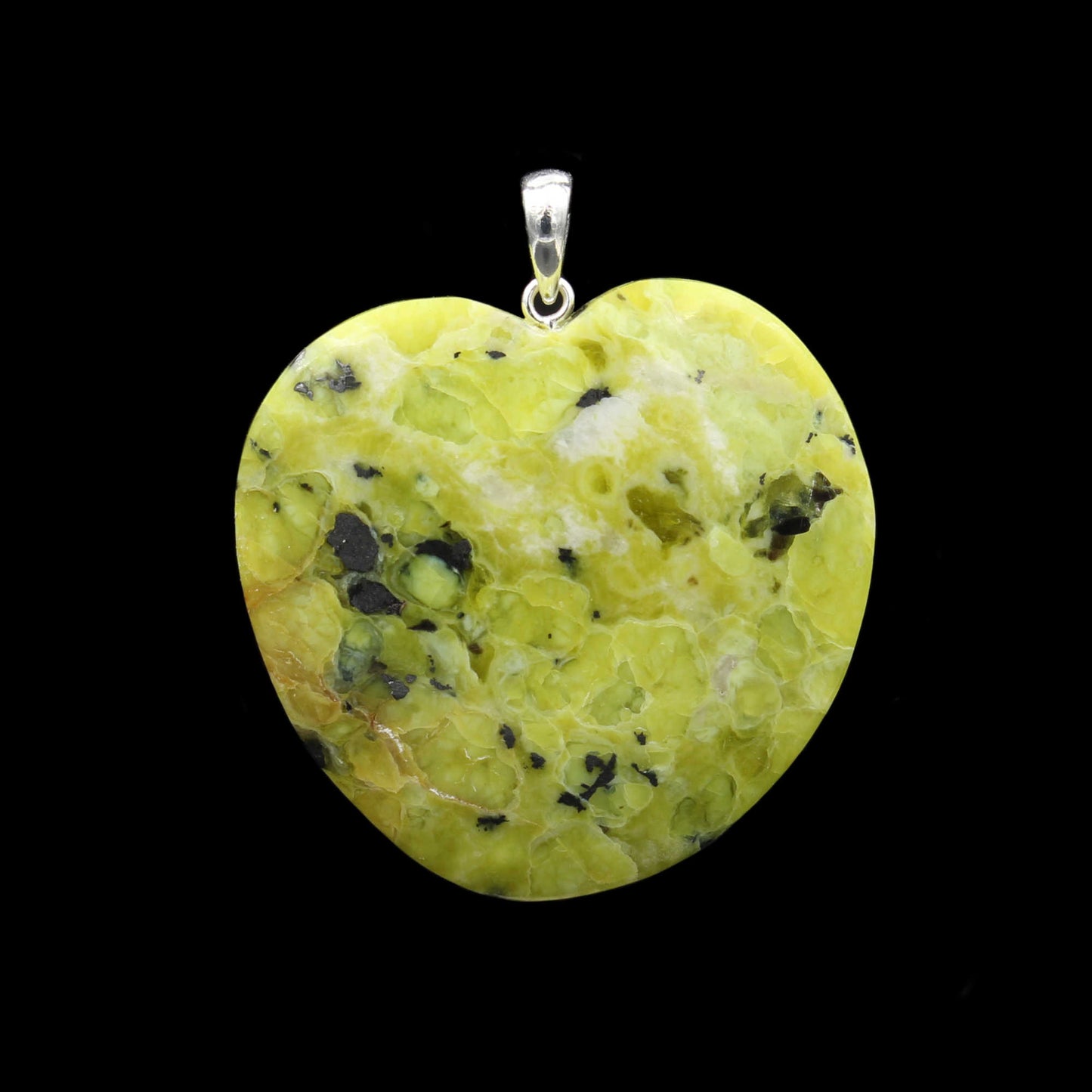 Norwegian Lizardite Heart Pendant - Handmade