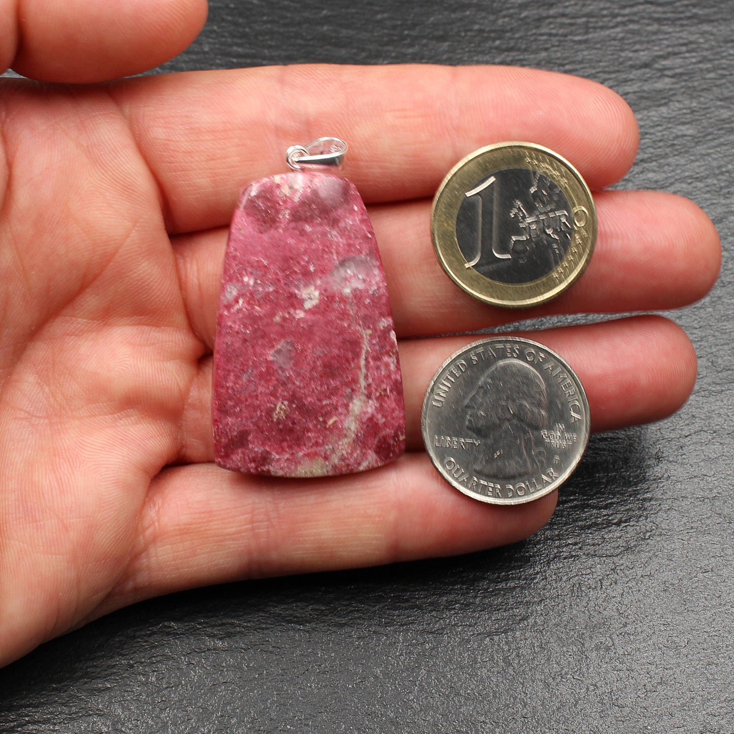 Norwegian Thulite Pendant - Handmade