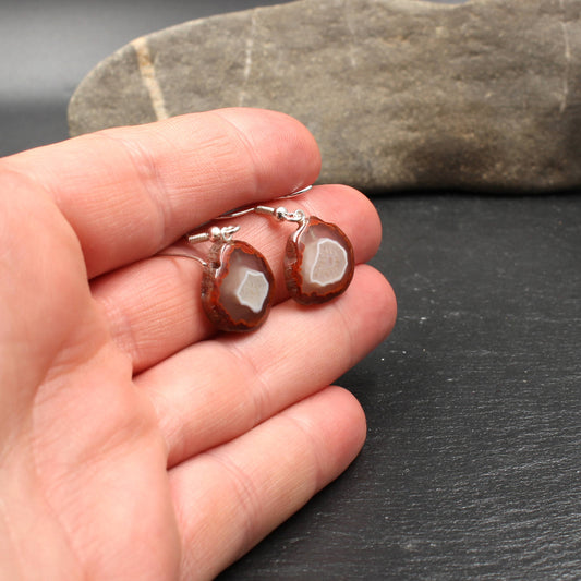 Marokko Achat Ohrringe - Handarbeit