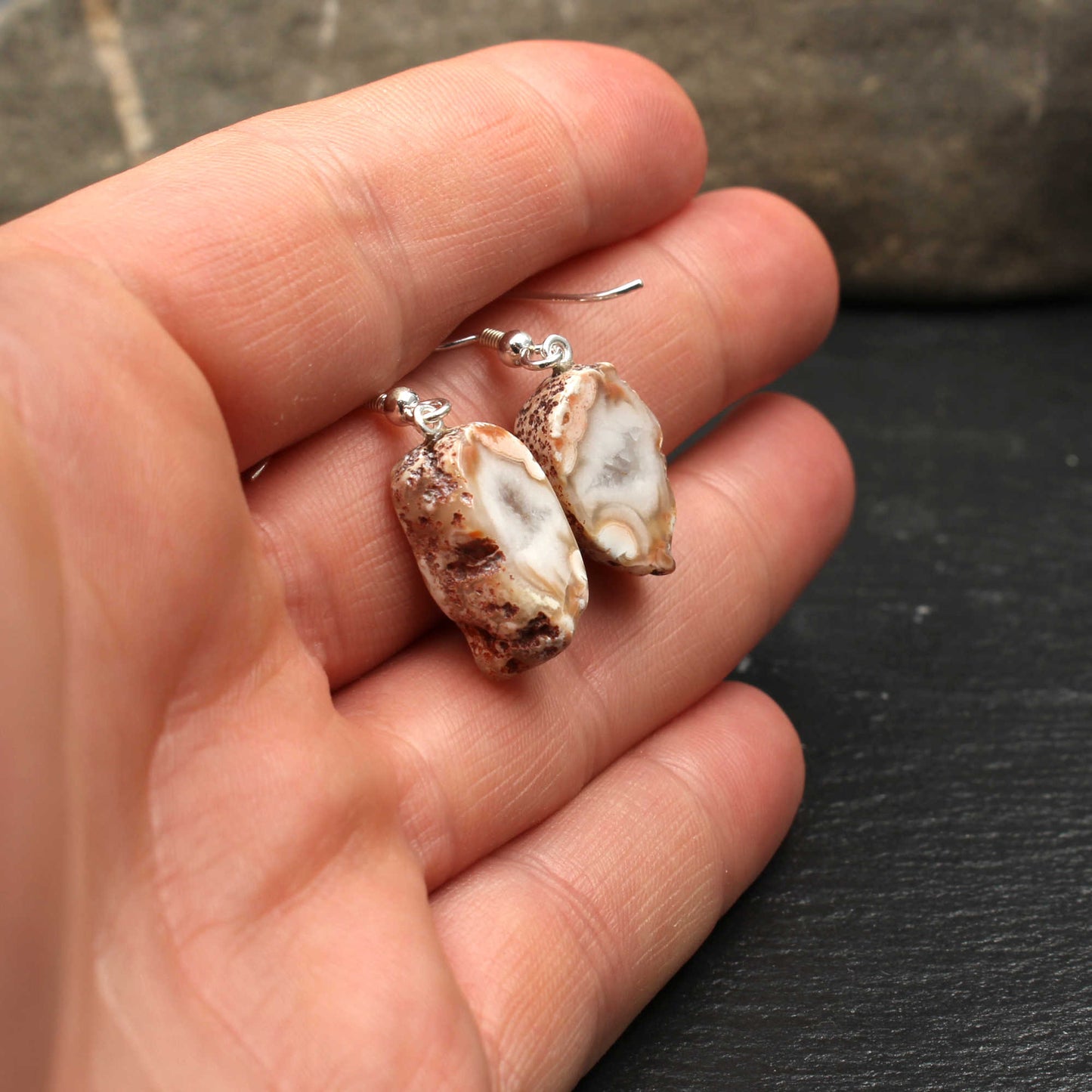 Achat Ohrringe - Handarbeit | Achat aus Sachsen