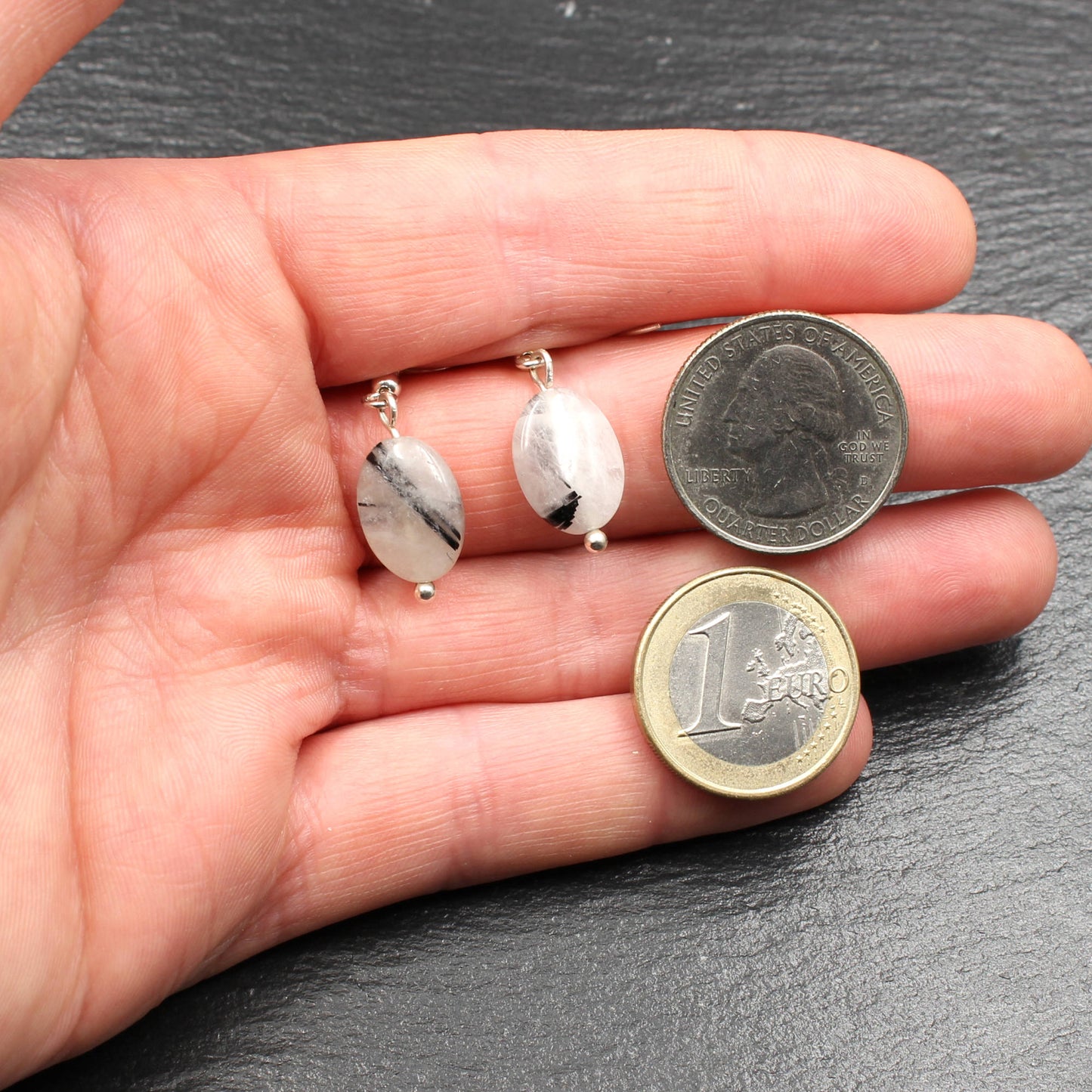 Turmalinquarz Silber Ohrringe