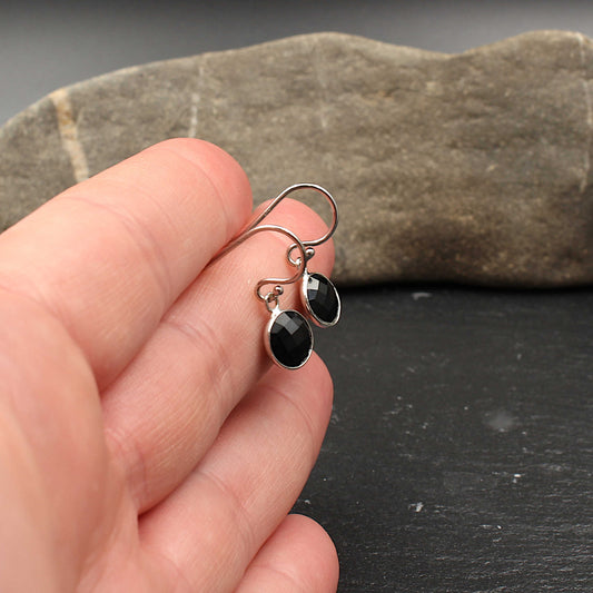 Onyx (Gefärbt) Silber Ohrringe