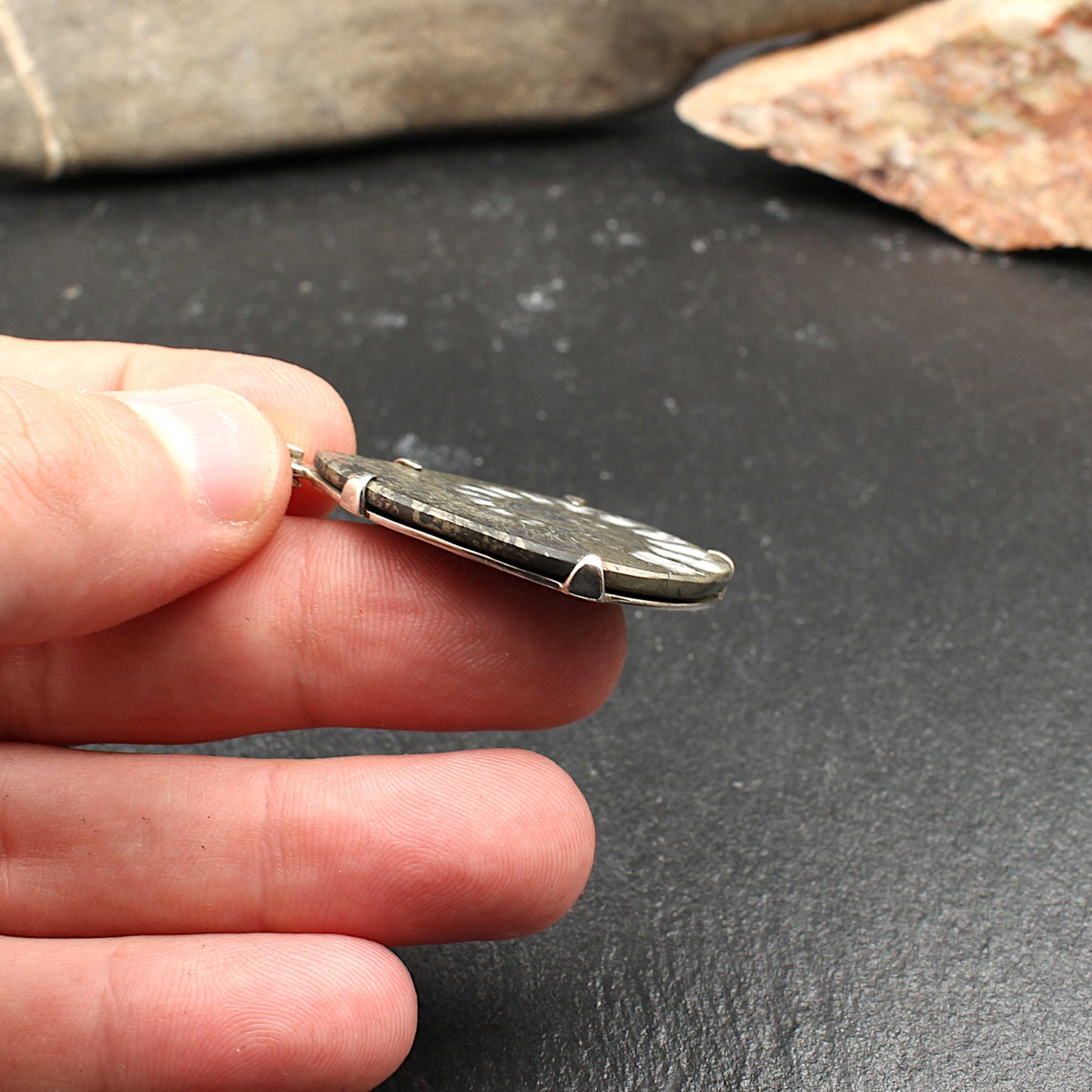 Ammonit Pyrit Anhänger - Unikat