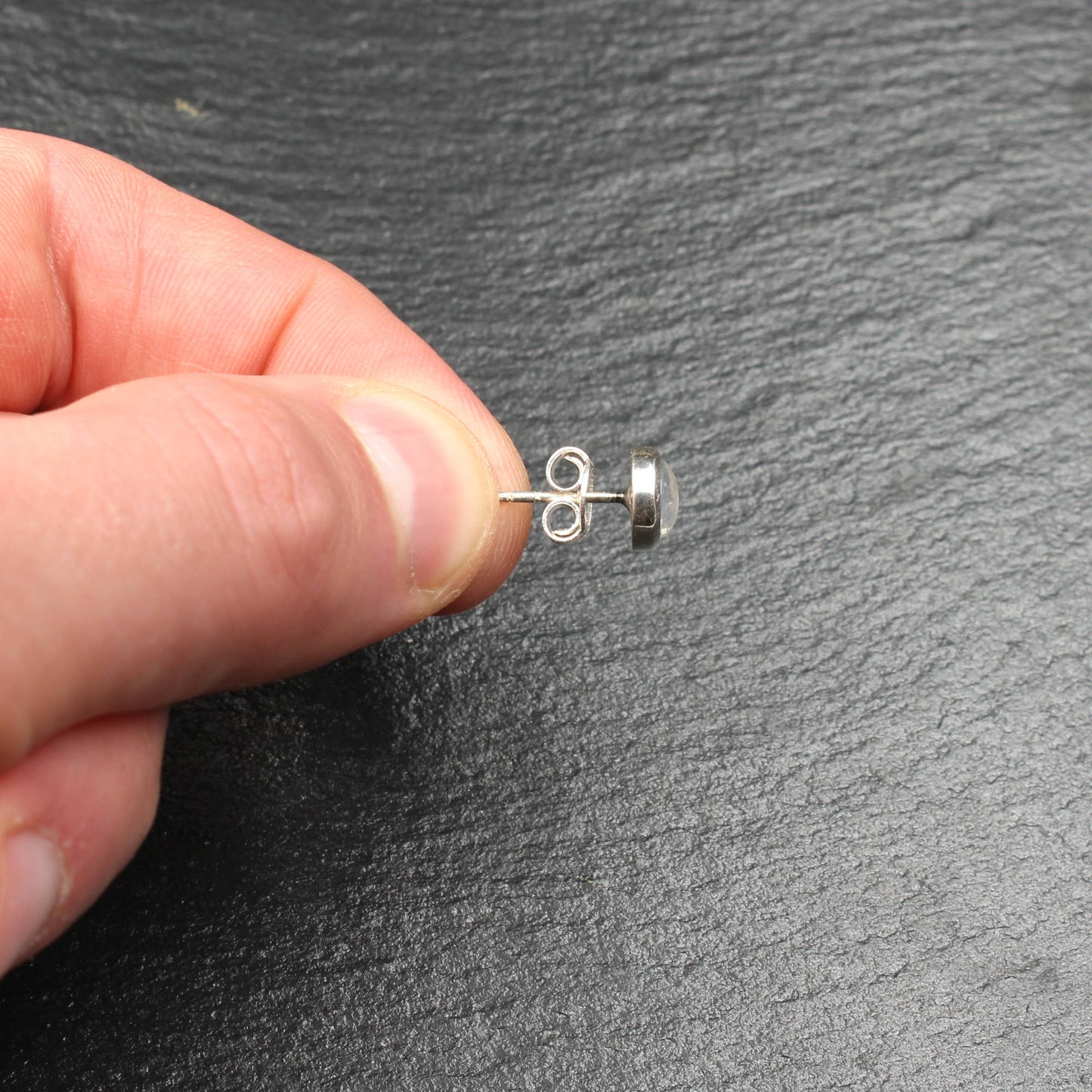 Regenbogen Mondstein (Labradorit) Silber Ohrstecker