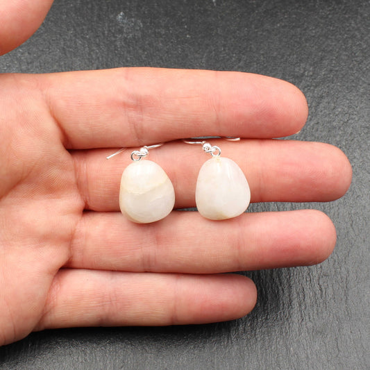 Rheinkiesel Quarz Ohrringe - Handarbeit