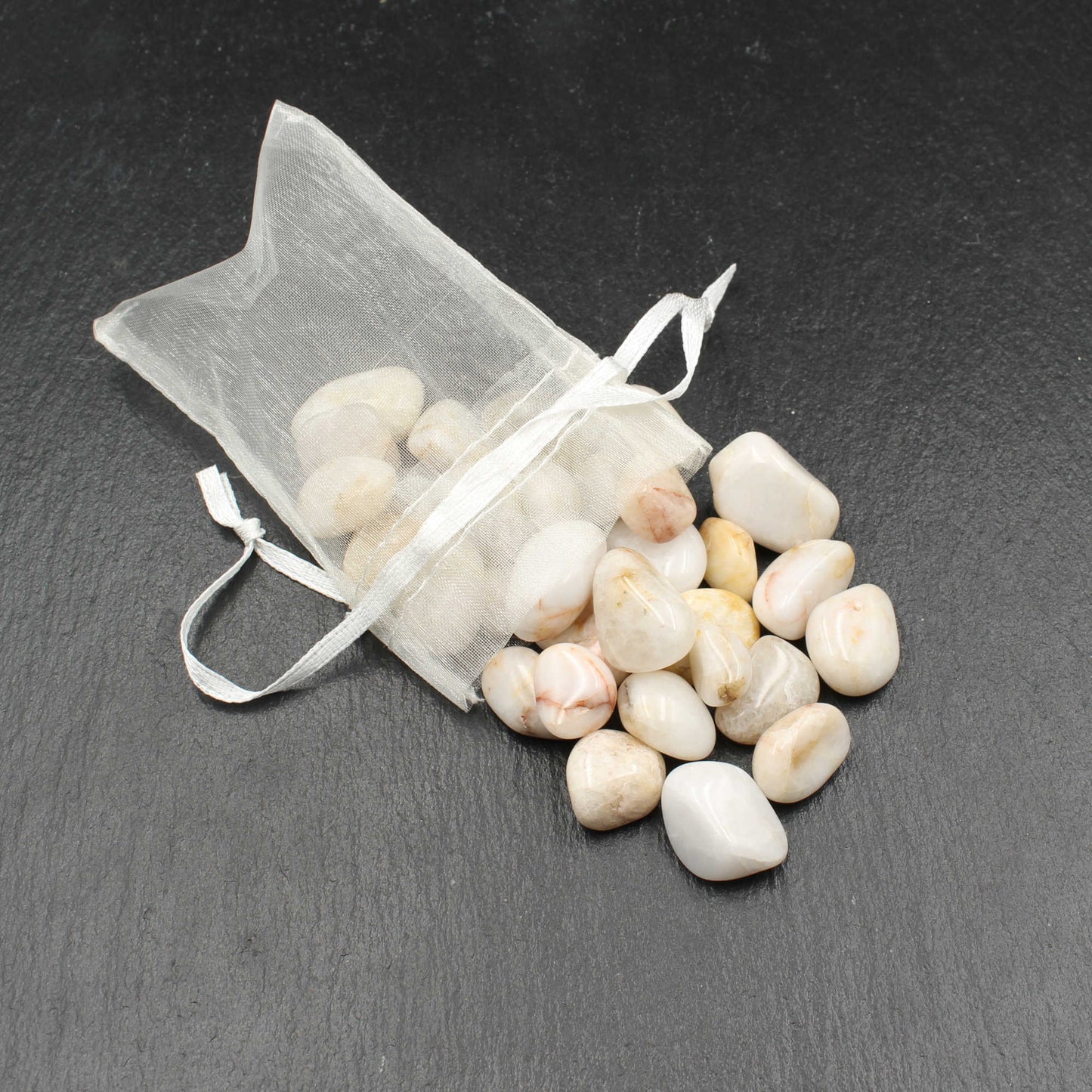 Tumbled German White Quartz Pebbles Bag - Tumbled Stones | Polished River Pebbles