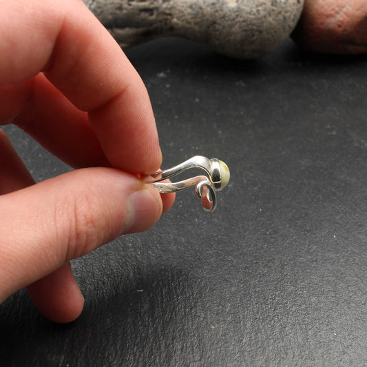 Iona Marmor Wellenform Ring - Silber - Verstellbar