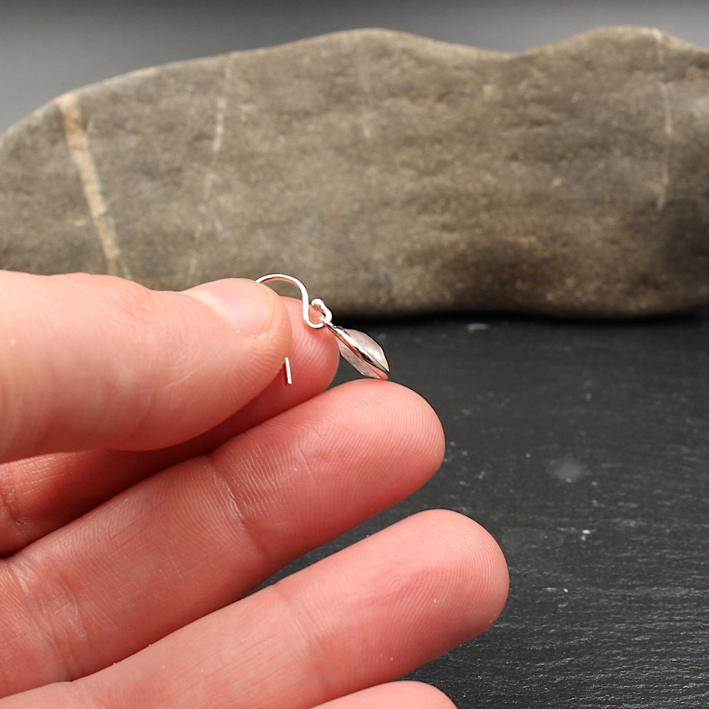 Rosenquarz Silber Ohrringe