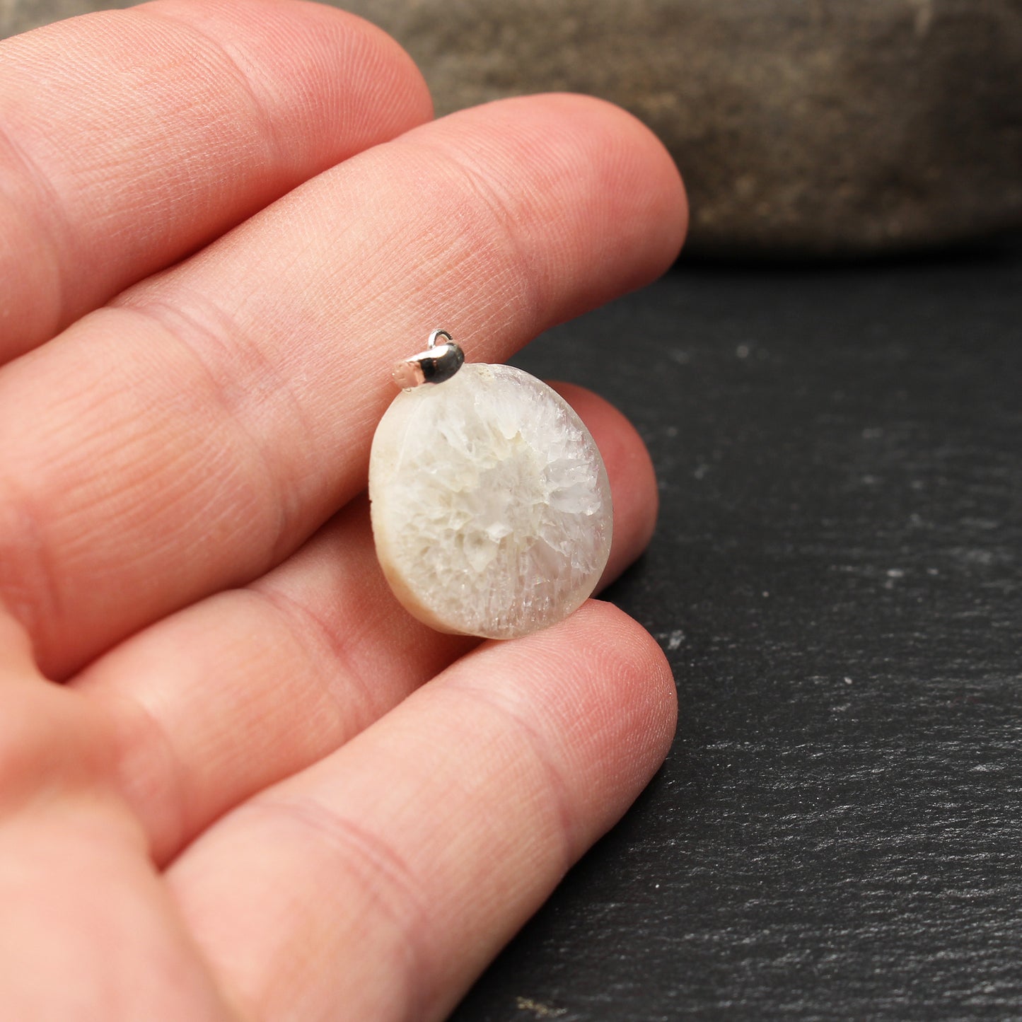 Scottish rock crystal / quartz pendant - handmade