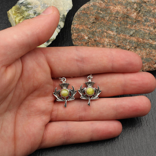 Highland Marmor Silberohrringe Schottische Distel