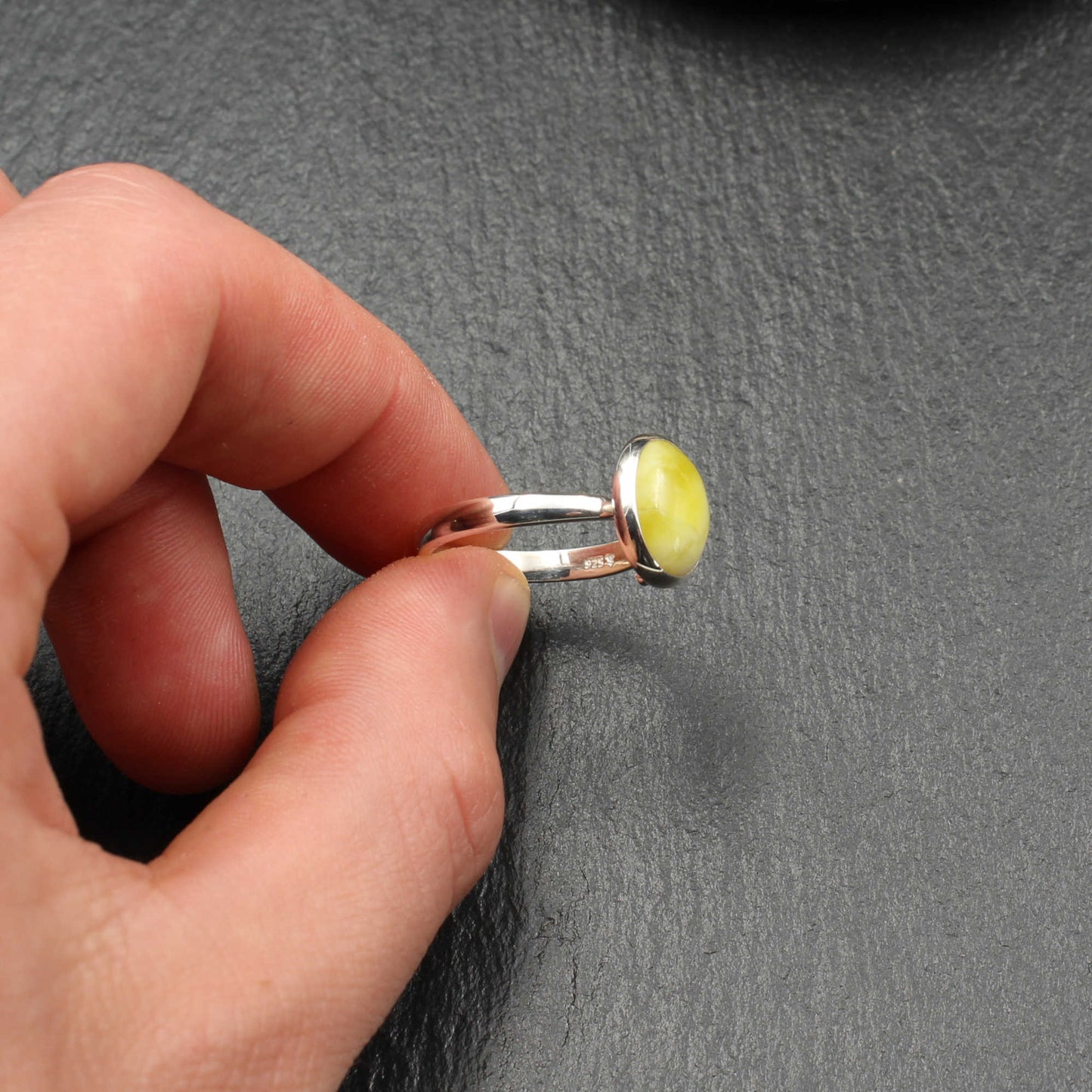 Highland Marmor Silber Ring - Verstellbar