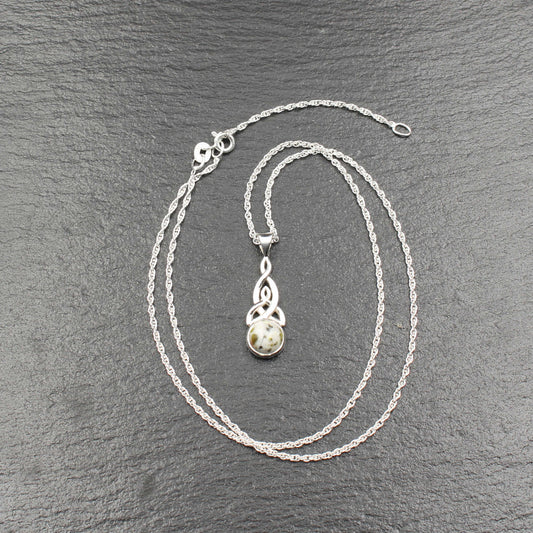 Schottischer Iona Marmor Keltischer Knoten Anhänger - Klein