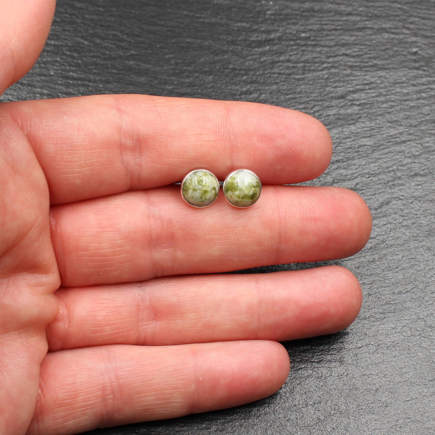 Iona Marmor Ohrstecker Silber - 8 mm