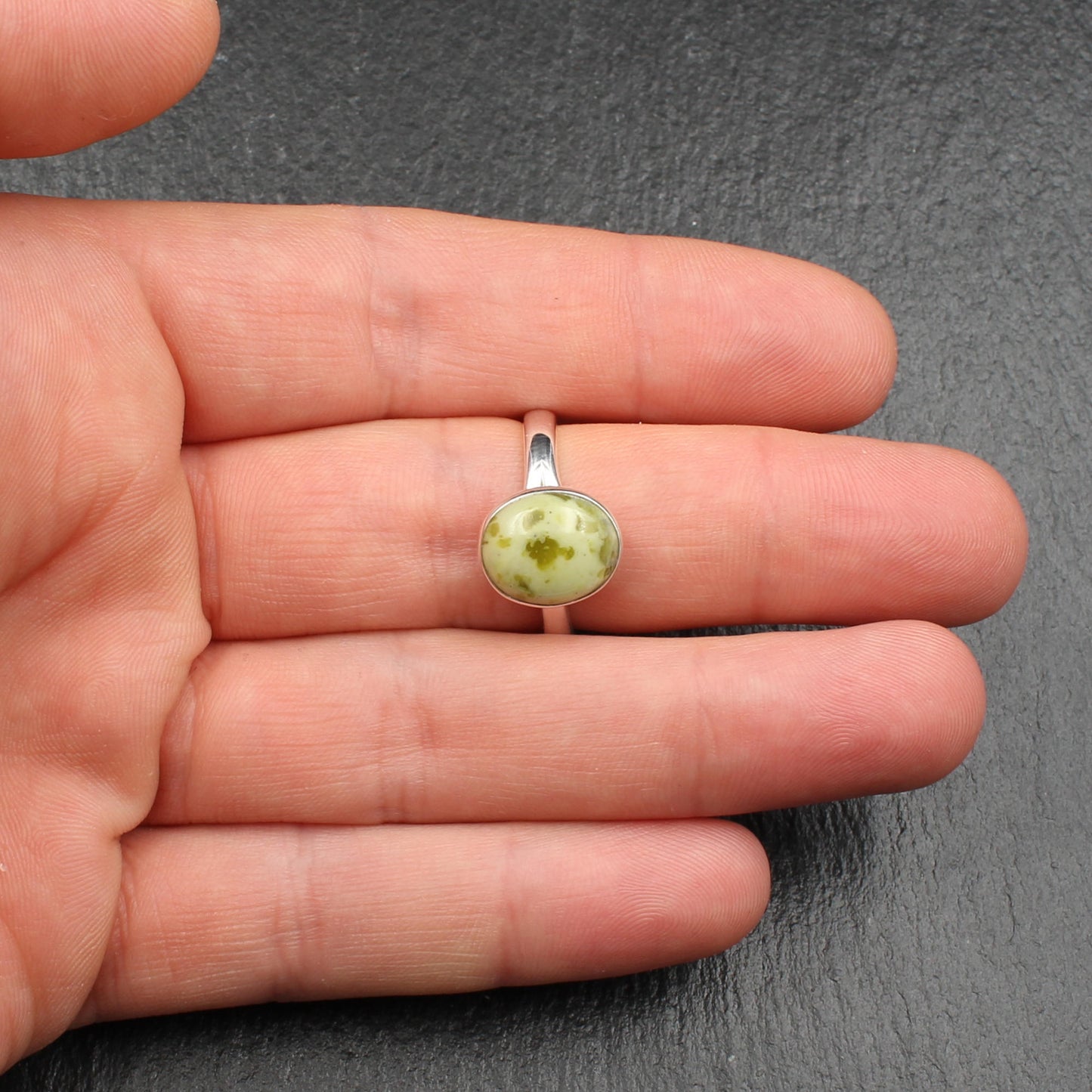 Schottischer Iona Marmor Silber Ring - Verstellbar