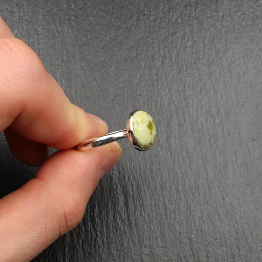 Schottischer Iona Marmor Silber Ring - Verstellbar